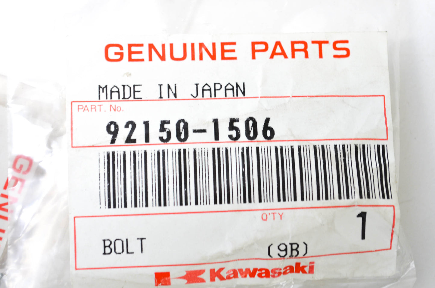 OEM Kawasaki 92150-1506 Bolt NOS