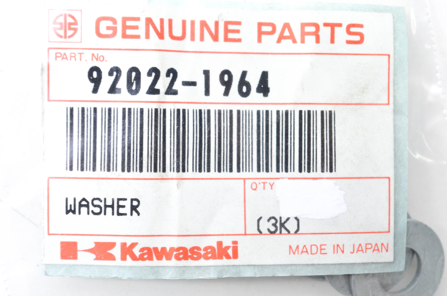 OEM Kawasaki 92022-1964 Washer Qty 2 NOS
