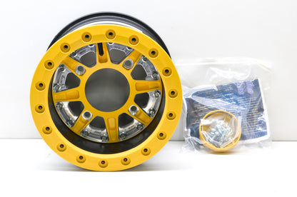 Hiper 1280-PYL02-44-SBL-YL Yellow Sidewinder Wheel Rim12X8 4+4 4/156 Beadlock