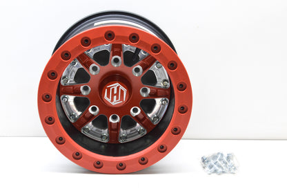 Hiper 1280-KRD02-44-SBL-RD Red Sidewinder Wheel Rim 12X8 4+4 4/136 4/137 Beadloc