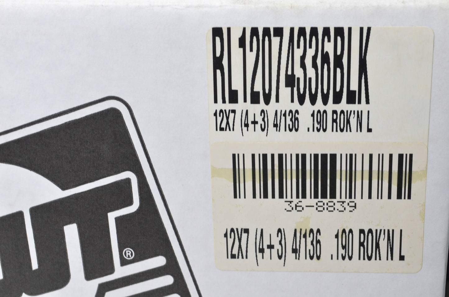 DWT Black Rok'N Lock Beadlock Utility Wheel Rim 12X7 4+3 4/136