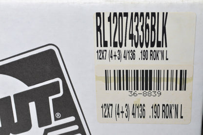 DWT Black Rok'N Lock Beadlock Utility Wheel Rim 12X7 4+3 4/136