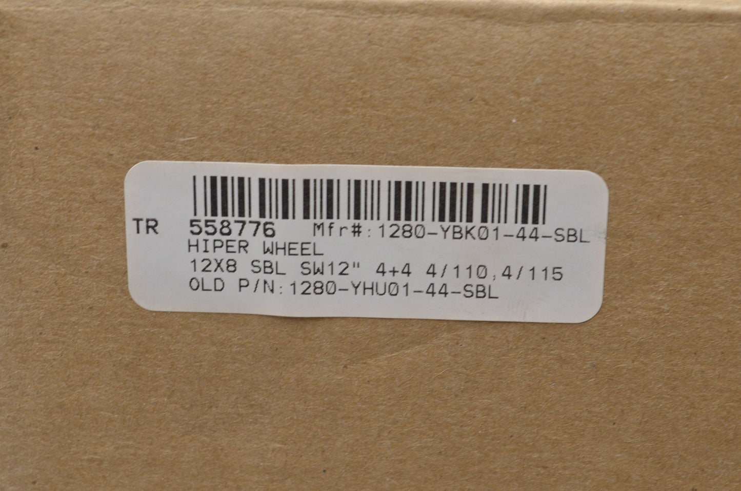New Hiper Black Sidewinder Wheel Rim 12X8 12' 4+4 4/110,4/115 NOS