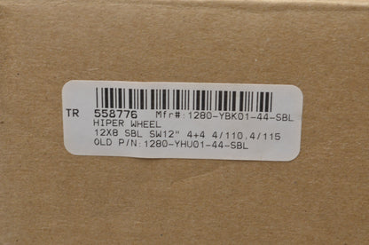 New Hiper Black Sidewinder Wheel Rim 12X8 12' 4+4 4/110,4/115 NOS