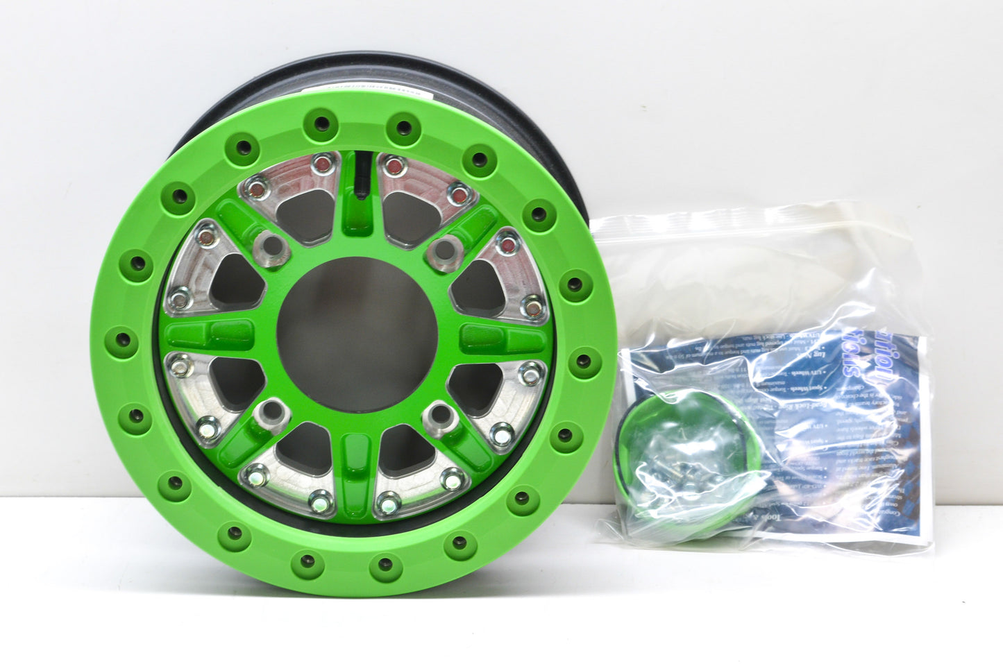 Hiper 1270-PGN02-52-SBL-GN Green Sidewinder Wheel Rim 5+2 4/156 Beadlock