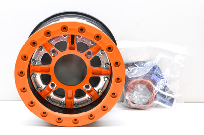 Hiper 1270-POR02-43SBL-OR Orange Sidewinder Wheel Rim 12x7 4+3 4/156 Beadlock