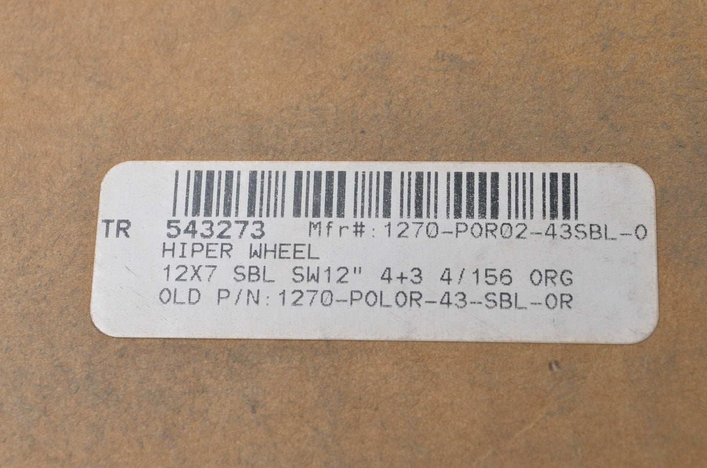 Hiper 1270-POR02-43SBL-OR Orange Sidewinder Wheel Rim 12x7 4+3 4/156 Beadlock