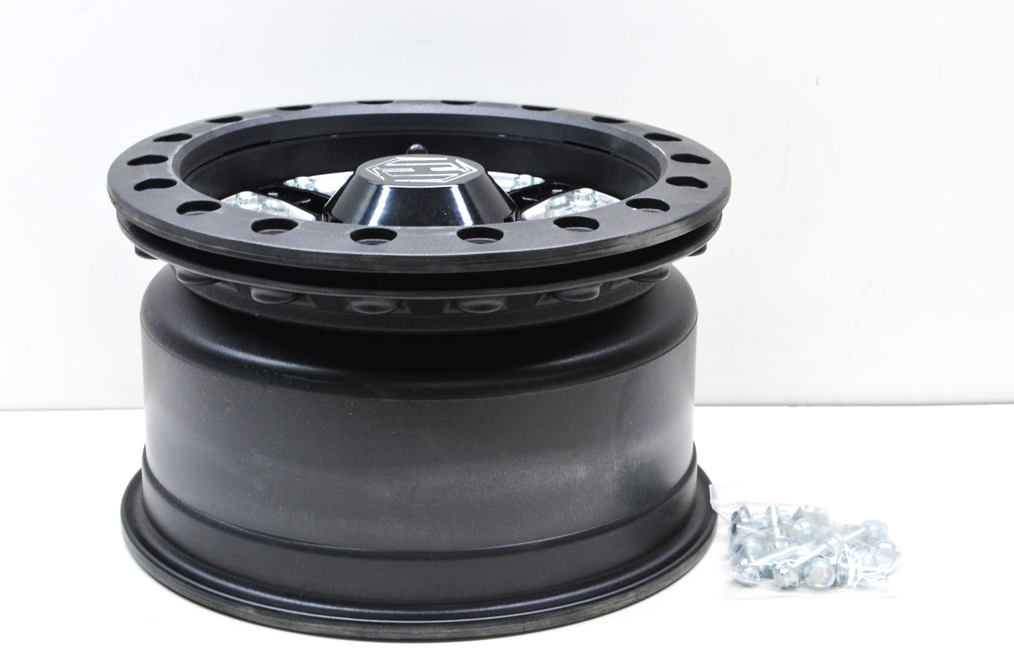 New Hiper Black Sidewinder Wheel Rim 12X7 12' 5+2 4/136,4/137 NOS