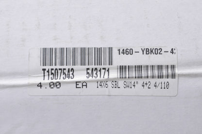New Hiper Black Sidewinder Wheel Rim 14X6 14' 4+2 4/110 NOS