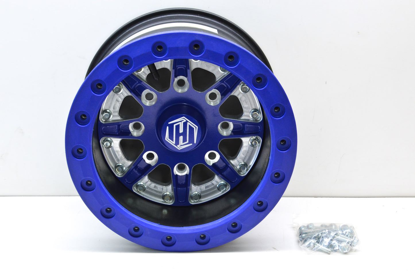 Hiper 1280-KBL02-44-SBL-BL Black Sidewinder Wheel Rim 12X8 4+4 4/136 4/137 Beadl