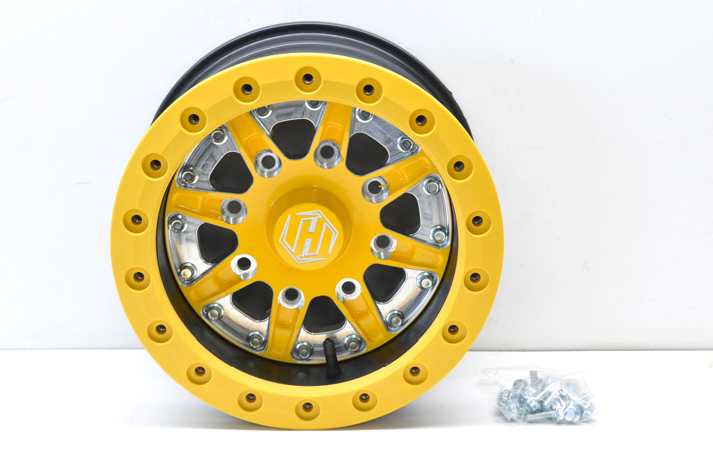 Hiper 1270-KYL02-43-SBL-YL Yellow Sidewinder Wheel Rim 12X7 4+3 4/136 4/137 Bead