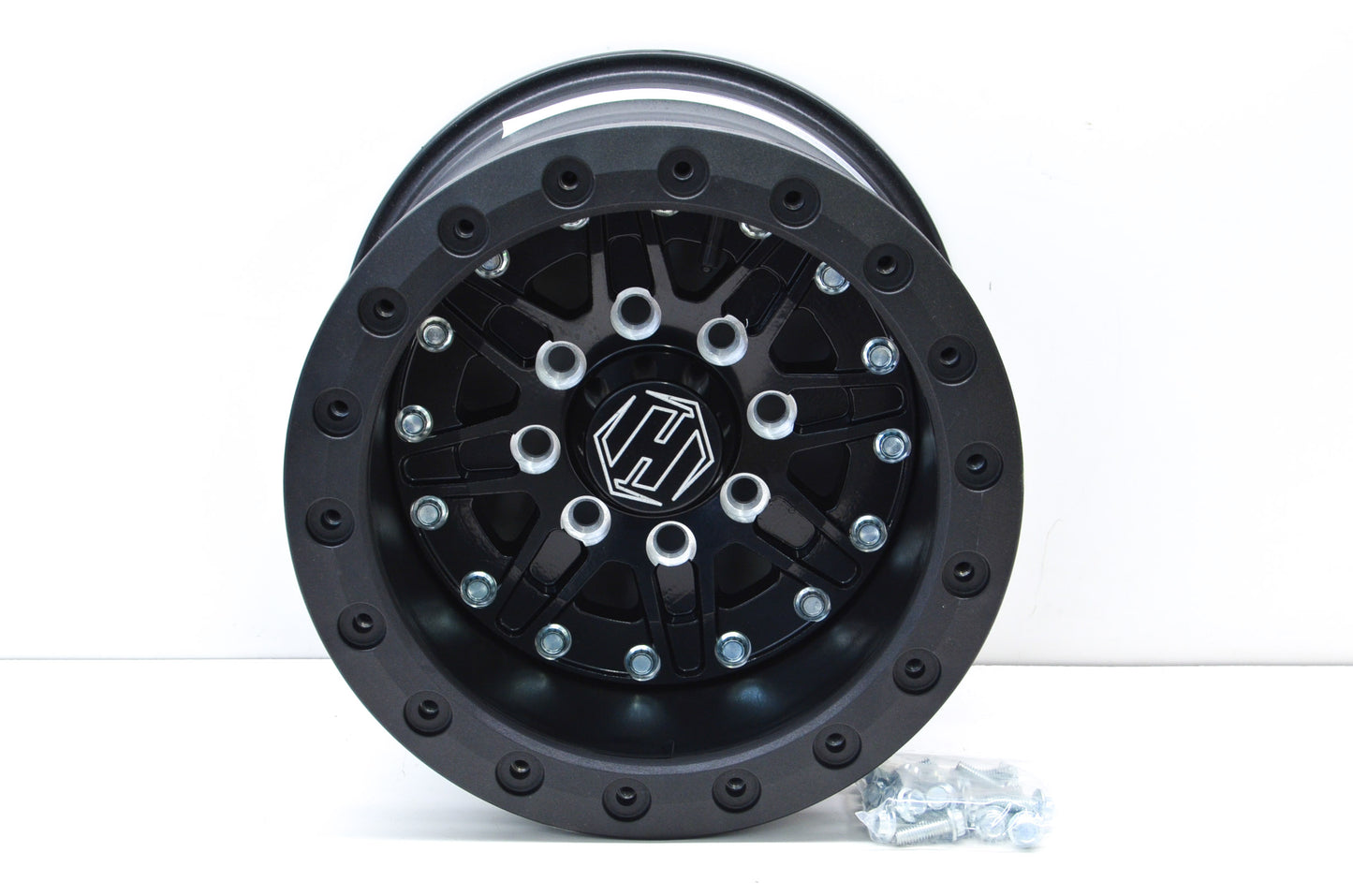 Hiper 1210-YBK03-55-SBL Black Sidewinder Wheel Rim 12x10 5+5 4/110 4/115 Beadloc