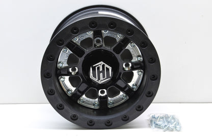 Hiper 1270-PBK02-43-SBL Black Sidewinder Wheel Rim 12X7 4+3 4/156 Beadlock