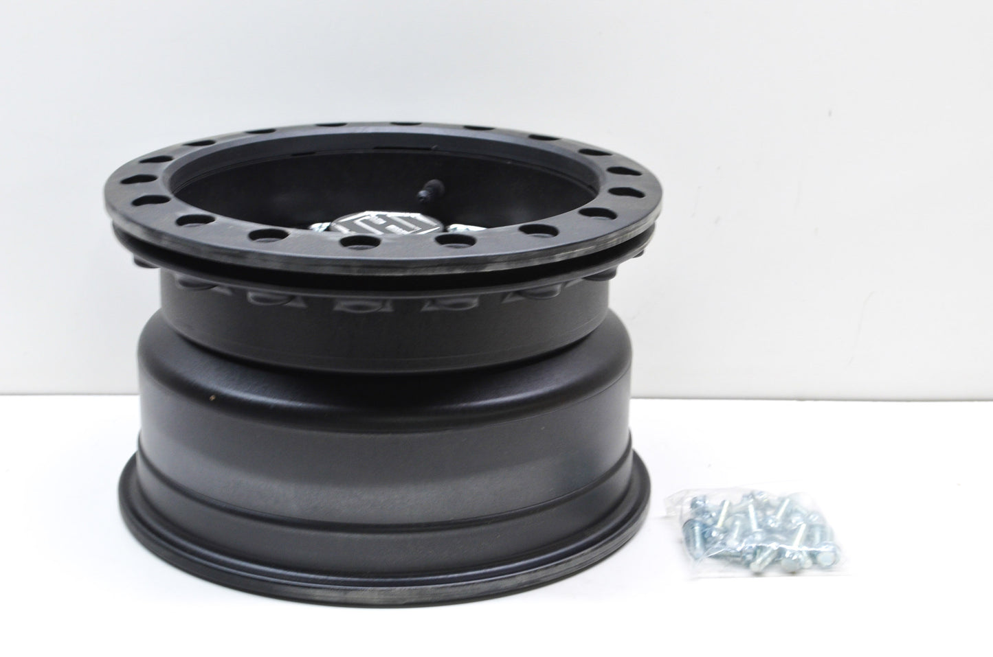 Hiper 1270-PBK02-43-SBL Black Sidewinder Wheel Rim 12X7 4+3 4/156 Beadlock