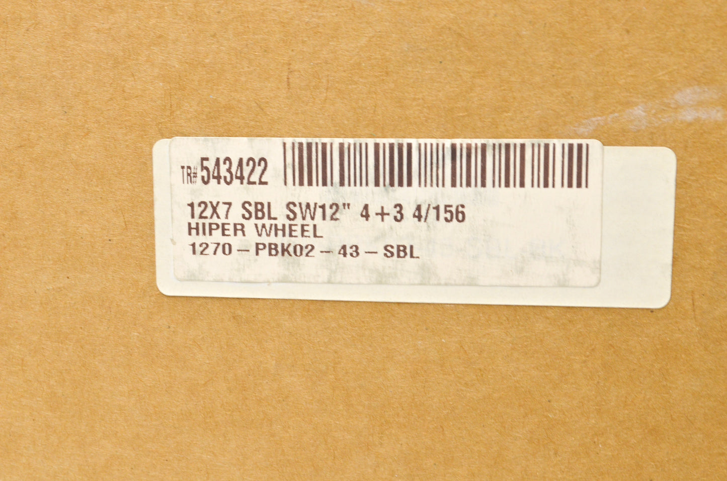 Hiper 1270-PBK02-43-SBL Black Sidewinder Wheel Rim 12X7 4+3 4/156 Beadlock