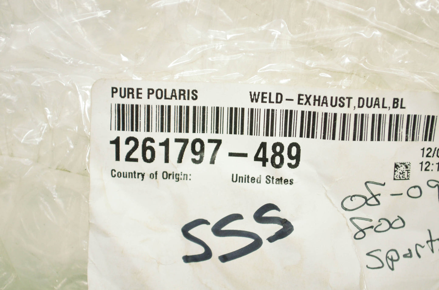 OEM Polaris 1261797-489 Exhaust Weld NOS