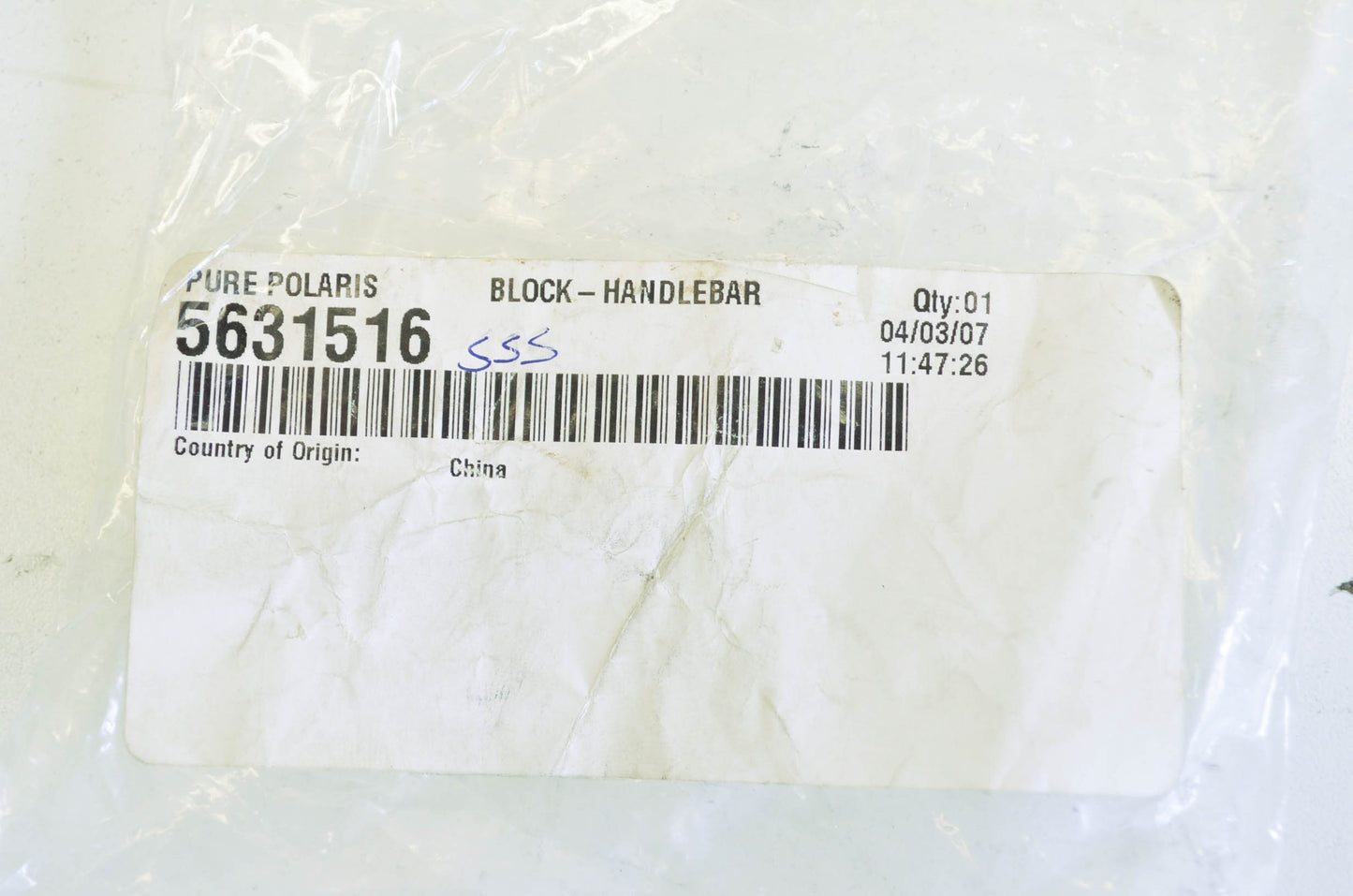 OEM Polaris 5631516 Handlebar Block NOS