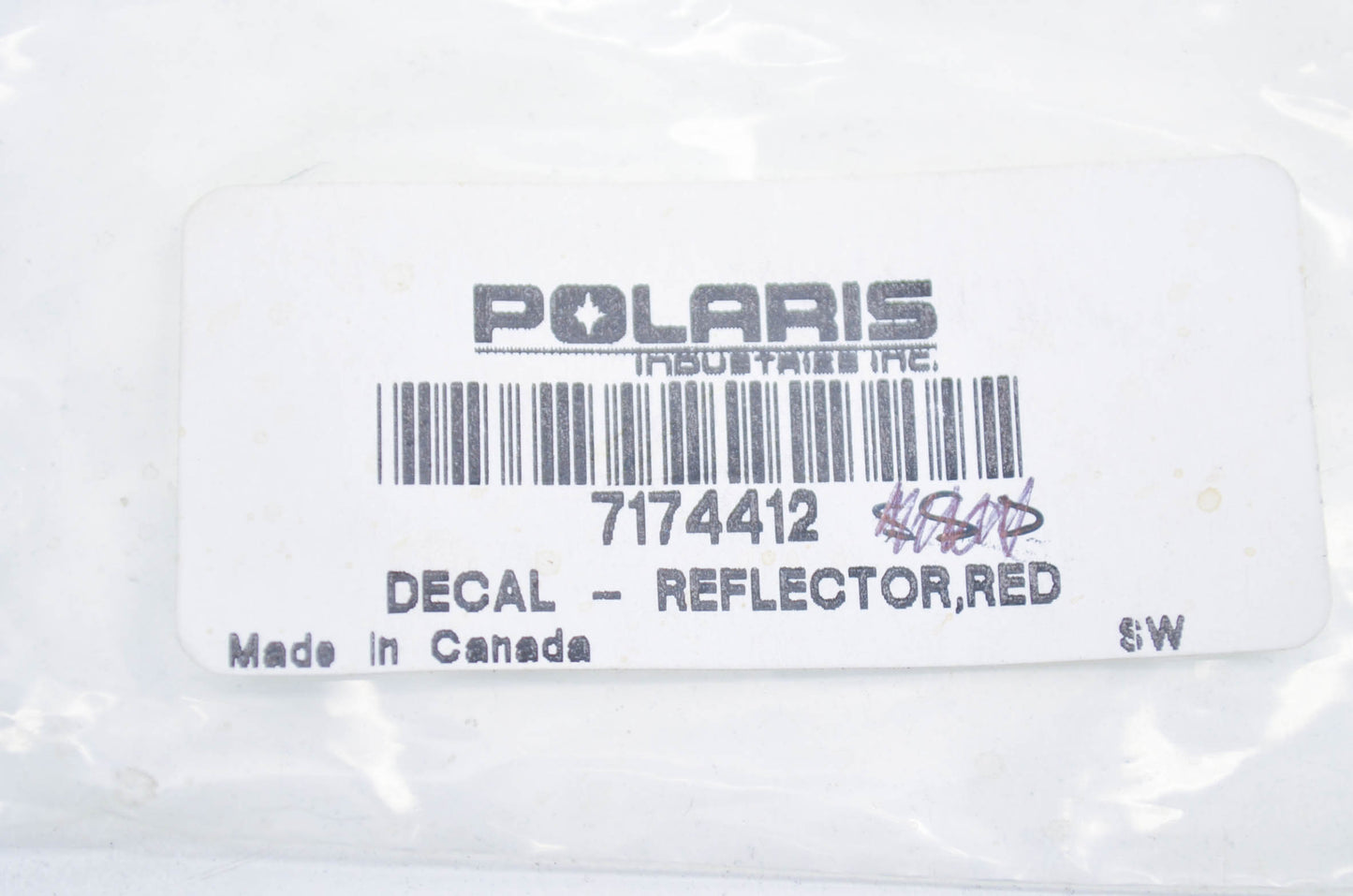 OEM Polaris 7174412 Red Decal Reflector NOS