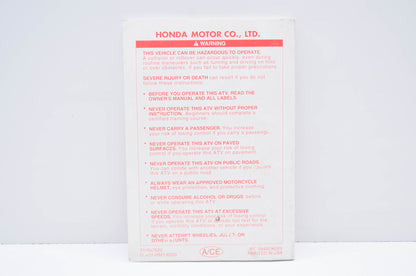 OEM Honda 97 TRX400FW Fourtrax Foreman 400 Owner's Manual