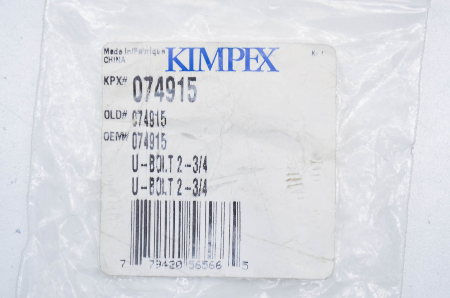 Kimpex 74915, 074915 U Bolt 2 3/4 NOS