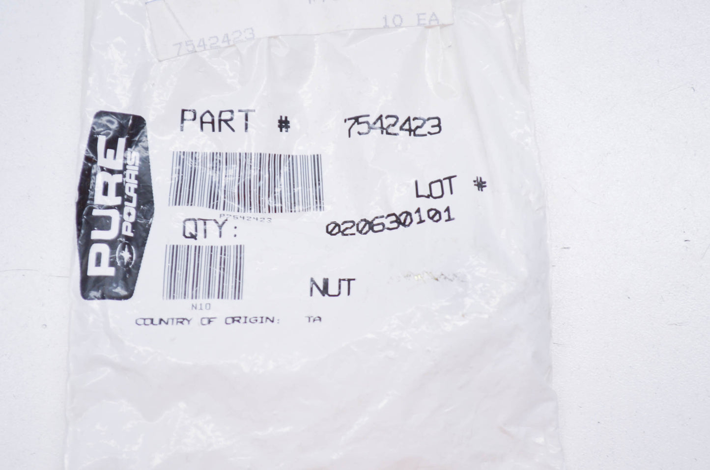 OEM Polaris 7542423 Flange Nut NOS