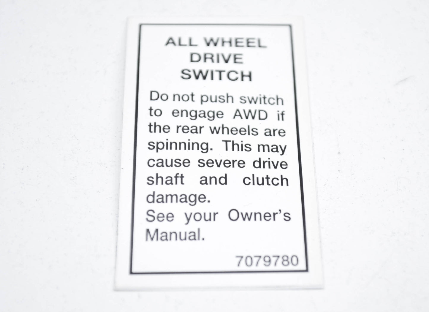 OEM Polaris 7079780 Caution Decal 4x4 AWD NOS