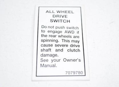 OEM Polaris 7079780 Caution Decal 4x4 AWD NOS