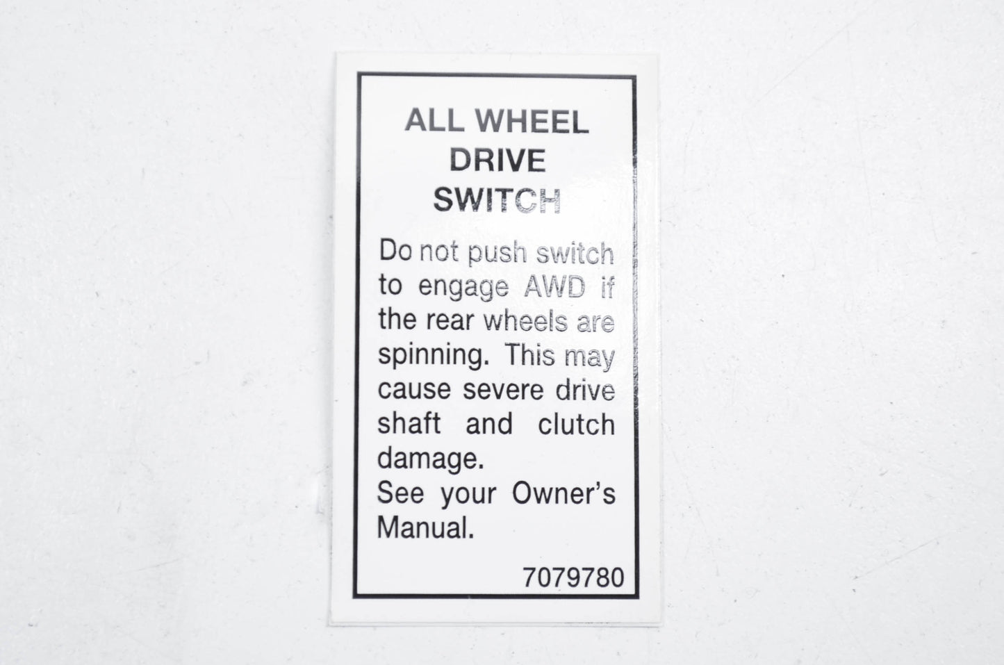 OEM Polaris 7079780 Caution Decal 4x4 AWD NOS