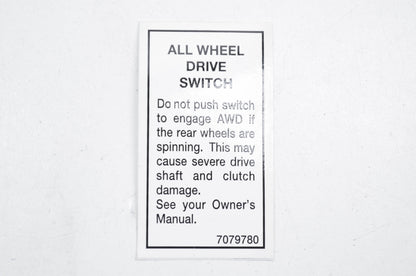 OEM Polaris 7079780 Caution Decal 4x4 AWD NOS