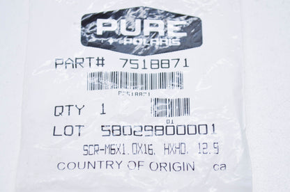 OEM Polaris 7518871 M6X1.0X16 HXHD 12.9 Screw NOS