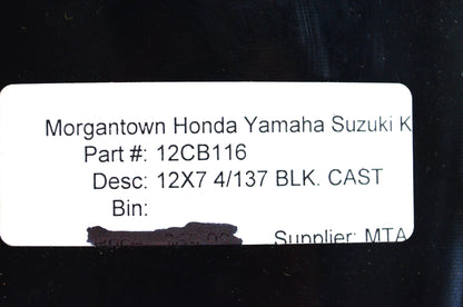 New ITP 12X7 4/137 Black Cast Wheel Rim NOS