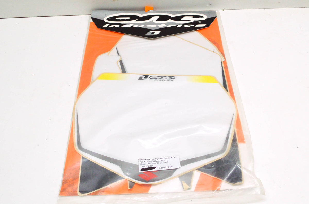 One Industries BGP-SUFAC4-WH White Number Plate Decal Kit NOS