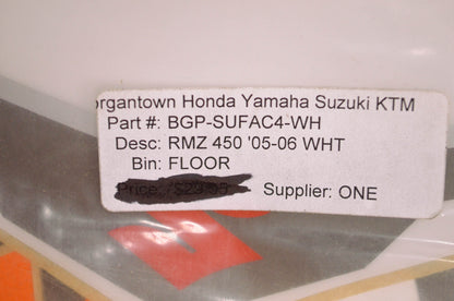 One Industries BGP-SUFAC4-WH White Number Plate Decal Kit NOS