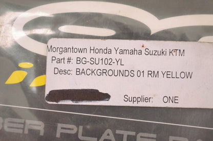 One Industries BG-SU102-YL 2001 Suzuki RM Yellow Background Number Plate Decal K