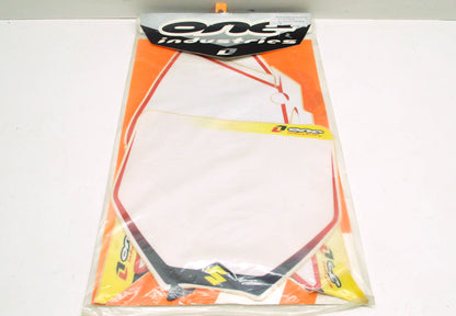 One Industries BGP-SU250-WH 2004 Suzuki RMZ White Background Number Plate Decal