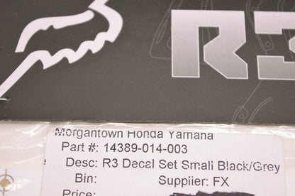 Fox 14389-014-003 R3 Roost Deflector Decal Kit Size Small NOS