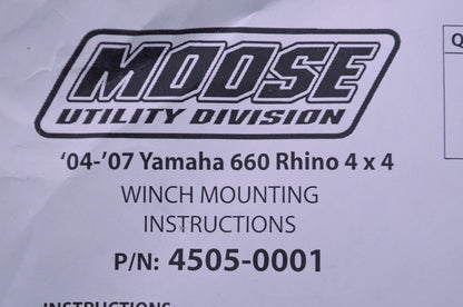Moose Racing 4505-0001 Winch Mount Kit NOS