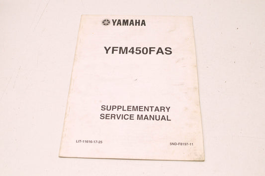 OEM Yamaha LIT-11616-17-25 YFM450FAS Supplementary Service Manual