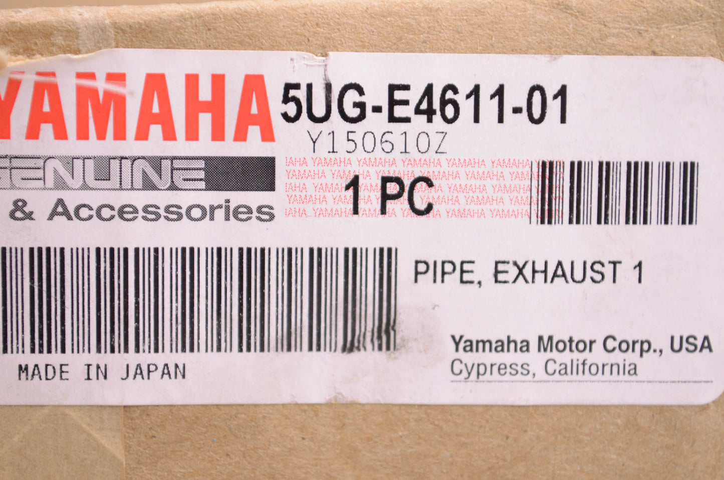 New OEM Yamaha Exhaust Pipe NOS