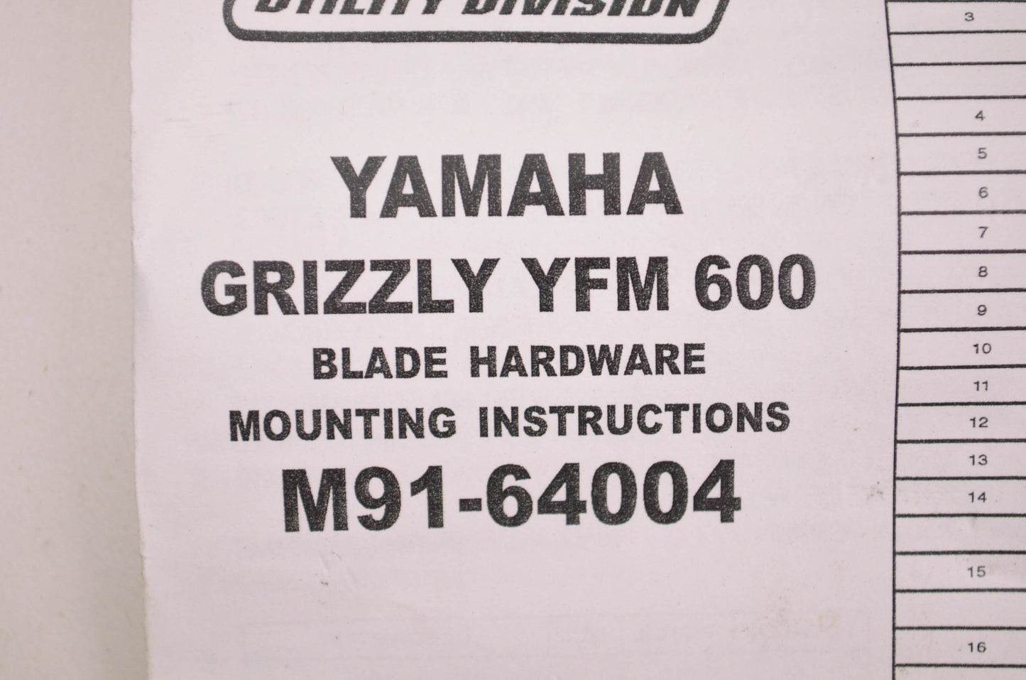 Moose Racing M91-64004 Plow Mount Kit NOS