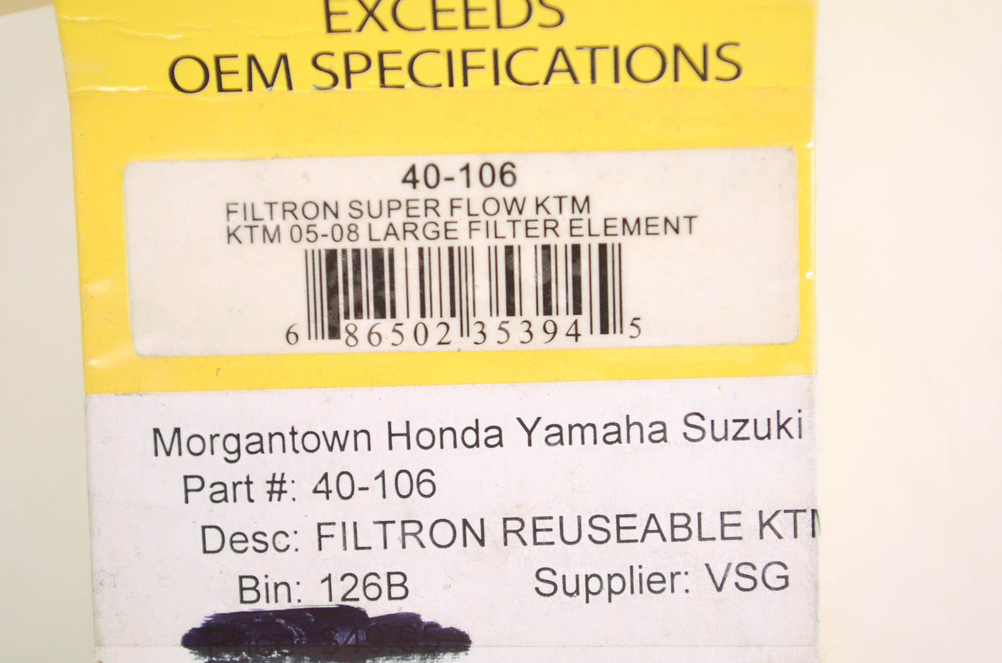 Filtron 40-106 Super Flow Stainless Steel Oil Filter NOS
