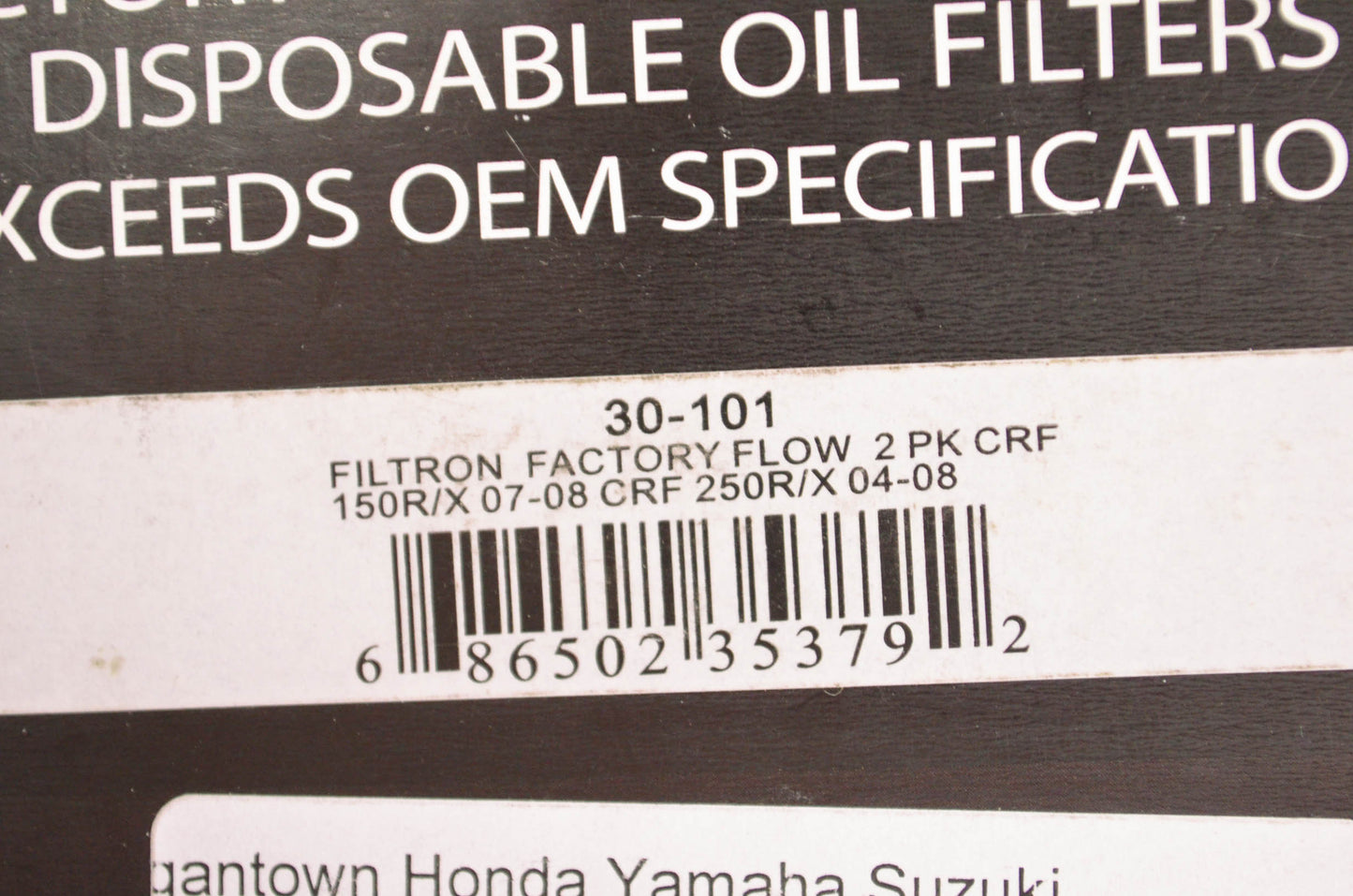 Filtron 30-101 Factory Flow Oil Filter Qty 2 NOS