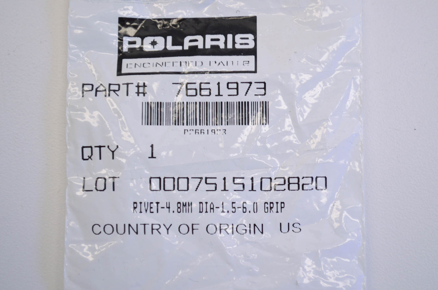 OEM Polaris 7661973 4.8mm Rivet NOS