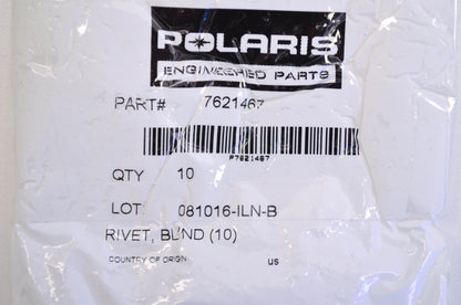 OEM Polaris 7621467 Blind Rivet Qty 10 NOS