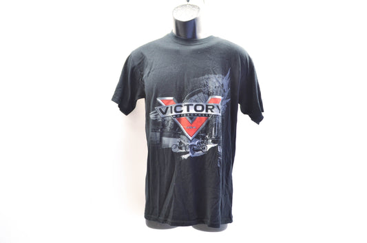 OEM Victory Motorcycle Black Double Sided T-Shirt Mens Small NOS