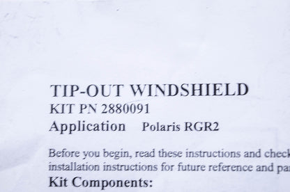 OEM Polaris 2880091 Lock & Ride Tip Out Windshield NOS