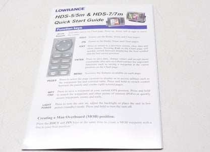 Lowrance 988-10064-001 HDS-5/5m & HDS-7/7m Quick Start Guide NOS