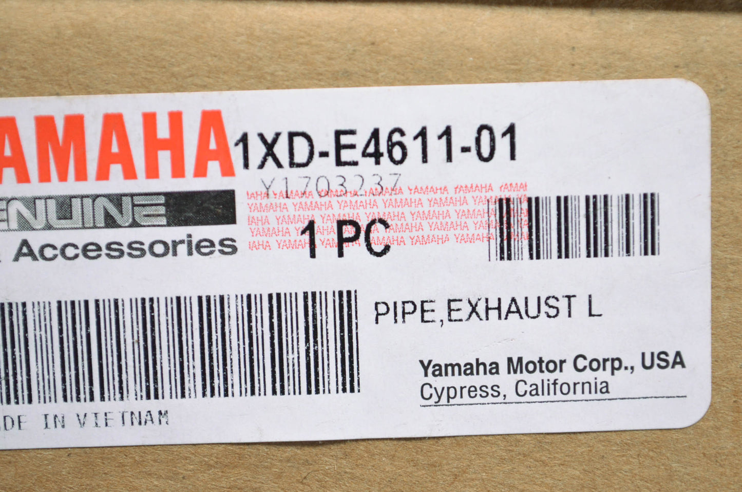 New OEM Yamaha Exhaust Pipe NOS
