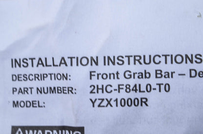 New OEM Yamaha 2016-2019 YXZ1000R Desert Front Grab Bar w/ Winch Plate NOS