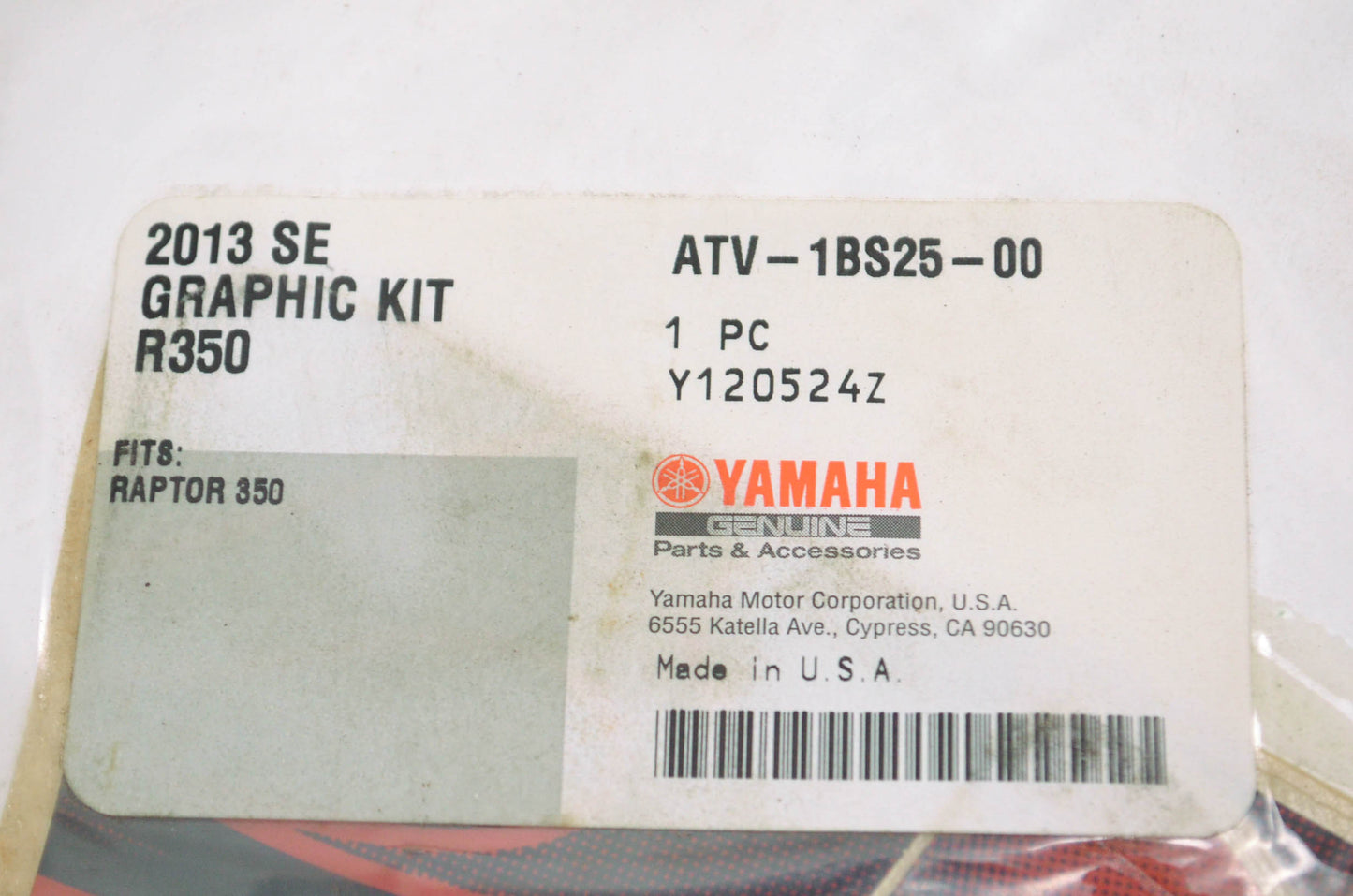 New OEM Yamaha 2013 Raptor 350 Graphic Kit NOS